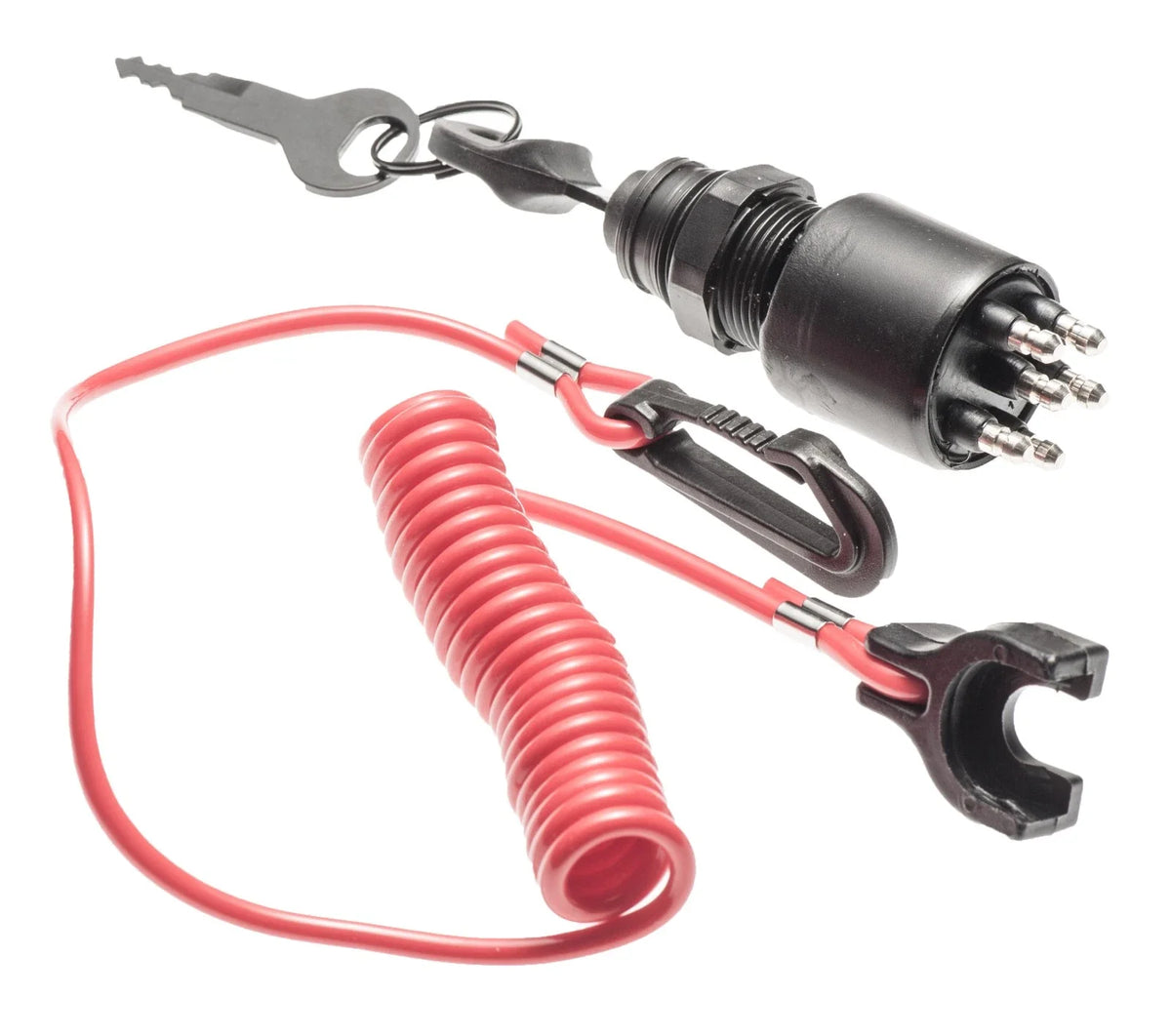 Ignition Key Switch with Lanyard for OMC Johnson Evinrude (5005801, 175974)