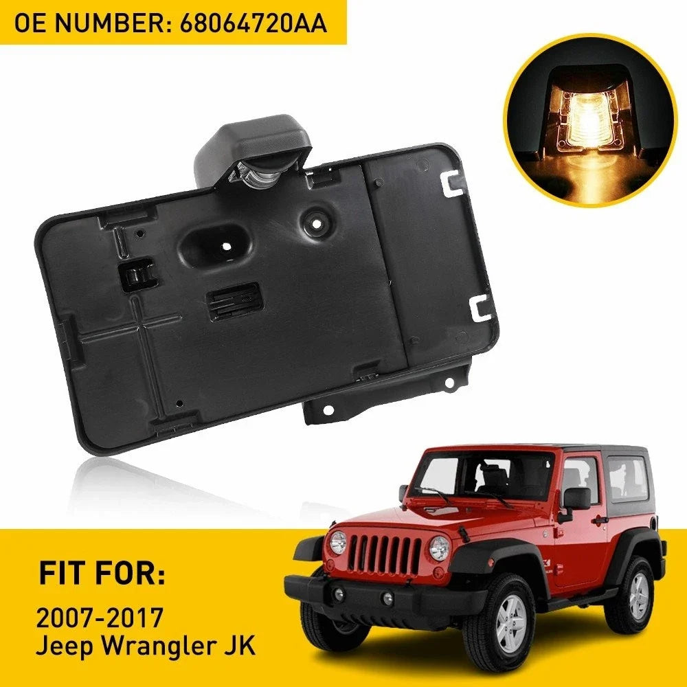 Rear License Plate Holder with Light Tag Bracket for Jeep Wrangler JK (2007–2017)