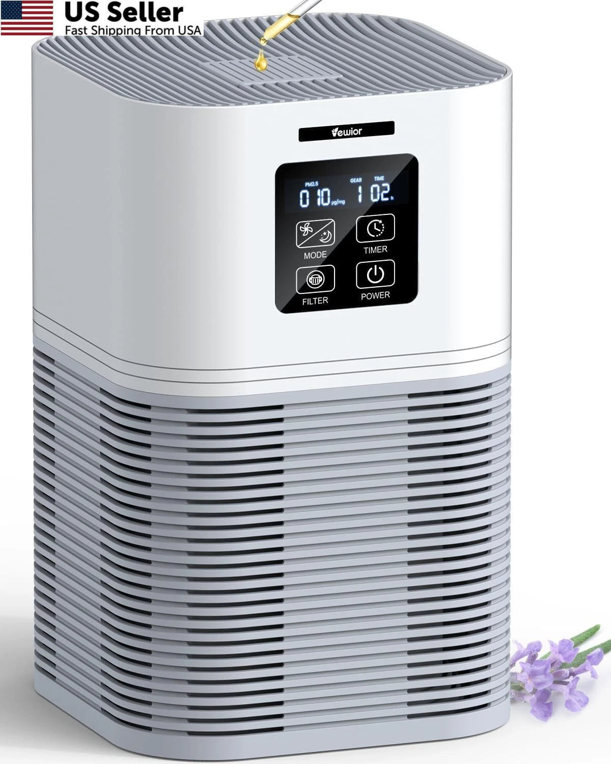 Air Purifiers for Home (7.28 x 11.22 inch) - White