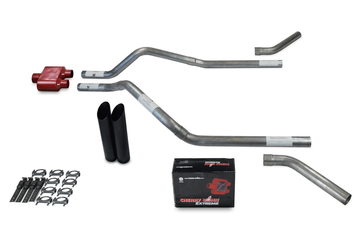2.5" Dual Exhaust Kit for GMC Jimmy (2000–2004) - Cherry Bomb Extreme Black Tip