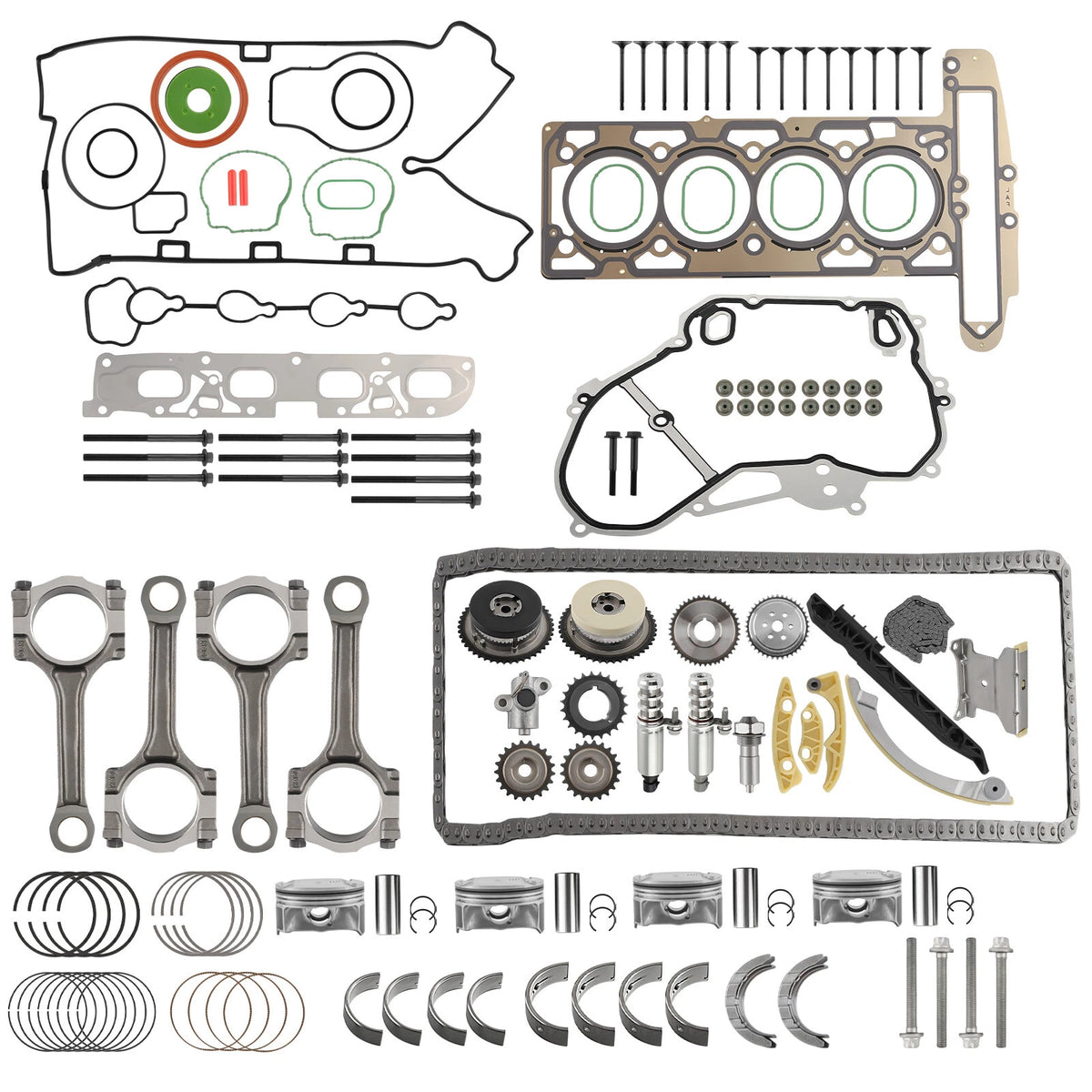 Engine Overhaul Rebuild Kit for Chevy GMC 2.4L (IBNURZ, 12654958, 12646457)
