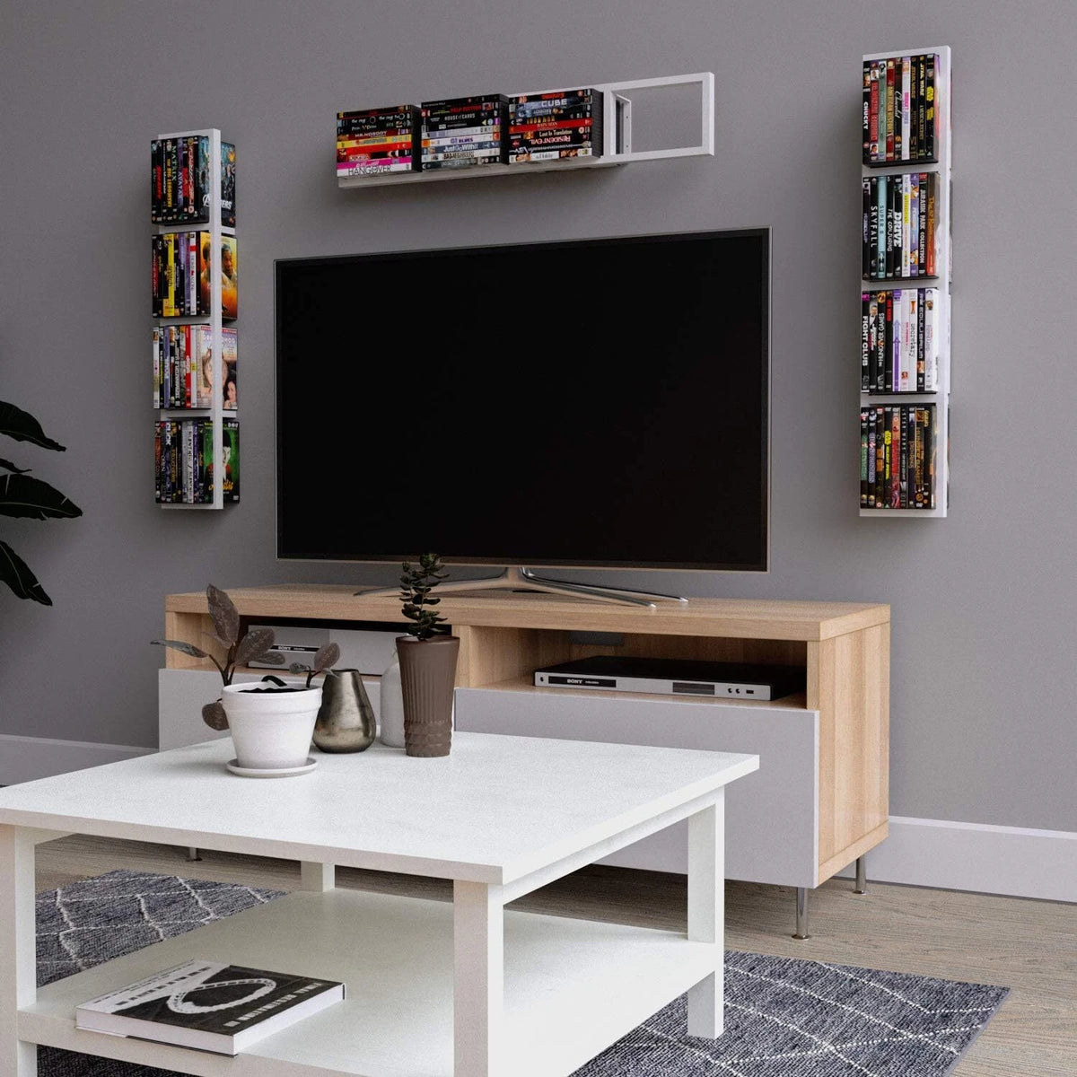 Storage Shelves Set for Wall, 34 Inch Video Game Organizer