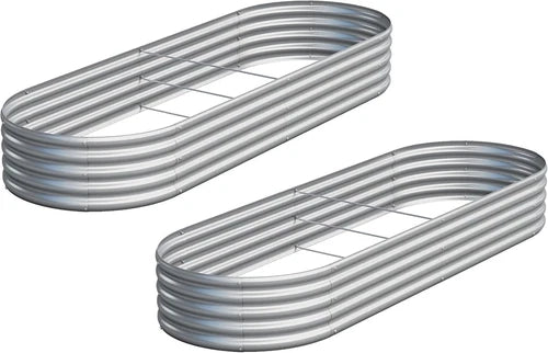 2X Galvanized Metal Raised Garden Bed Kit for Outdoor Planter Box