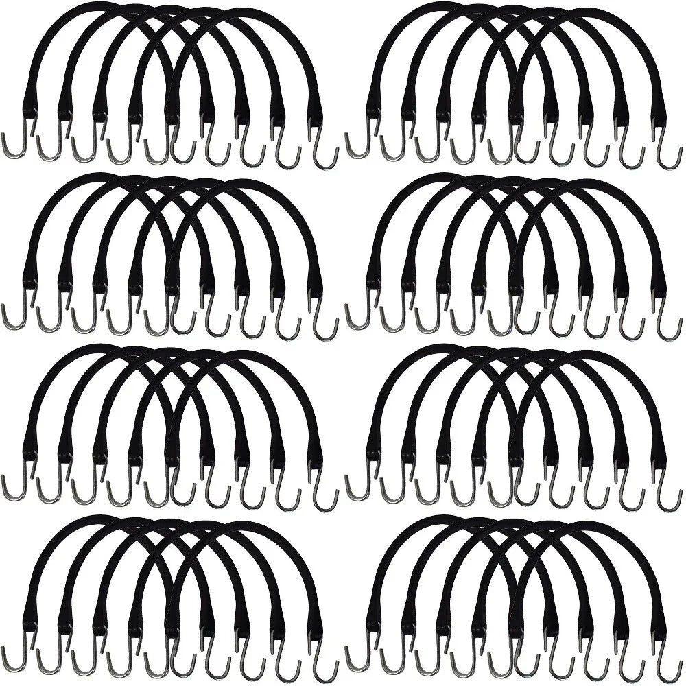 40 Pack Tarp Straps for Heavy Duty Use (15") Rubber Tie Down Bungee Cords