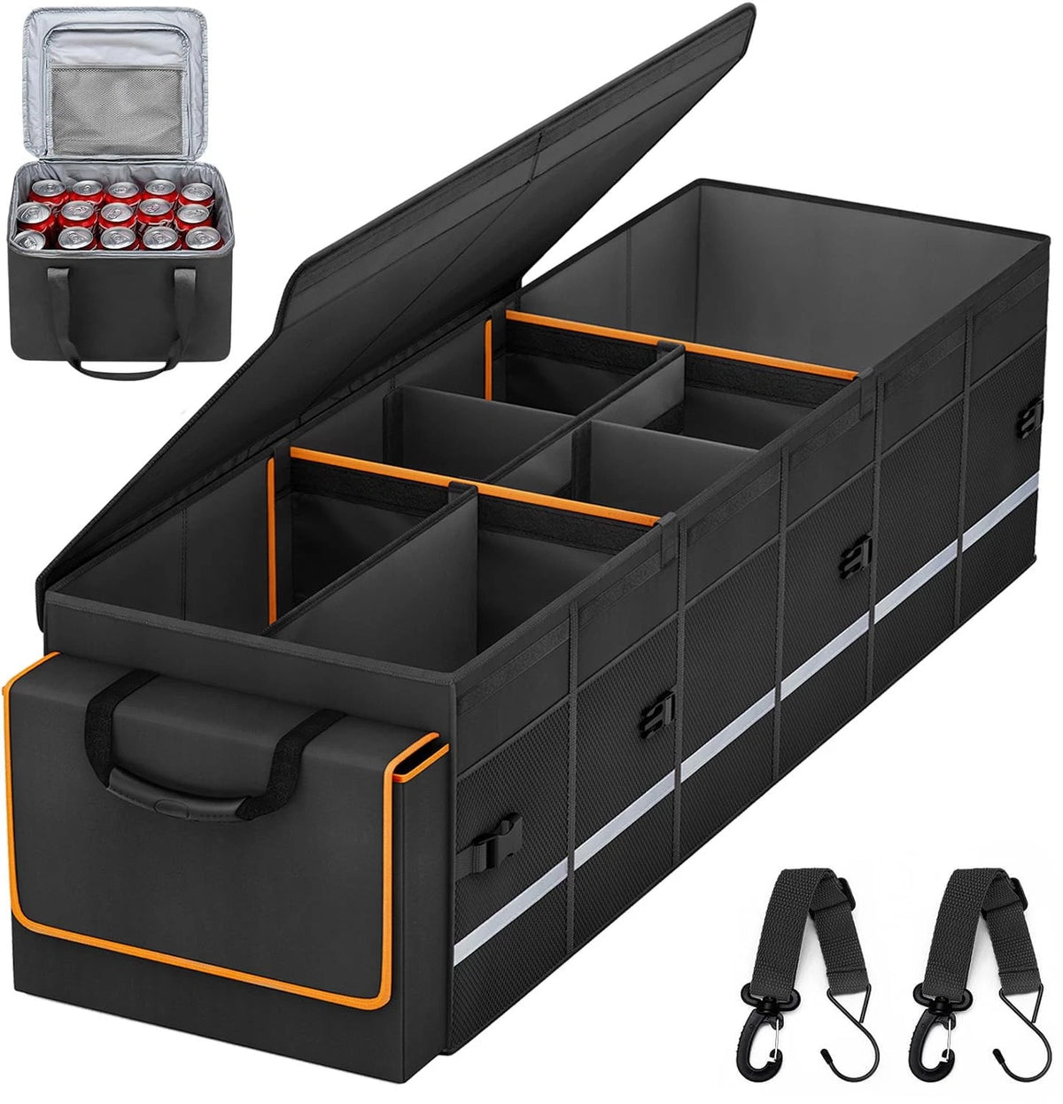 Car Trunk Organizer with Lid & Cooler Bag for SUVs (2010–2023)