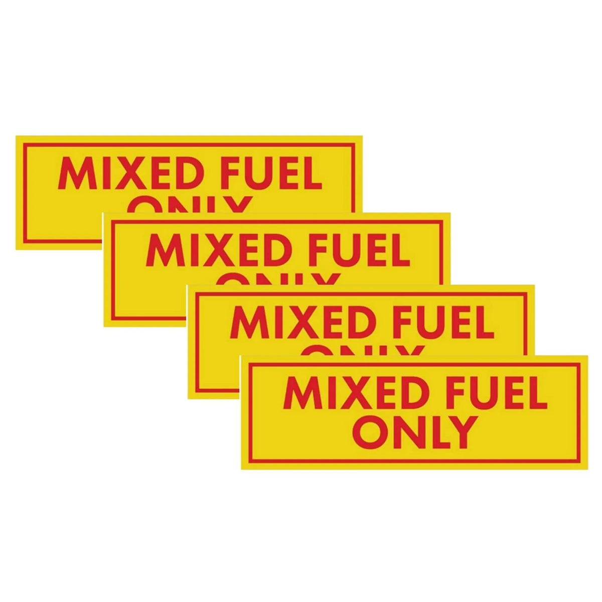 Set of 4 Mixed Fuel Only Stickers for Gasoline Diesel Tank