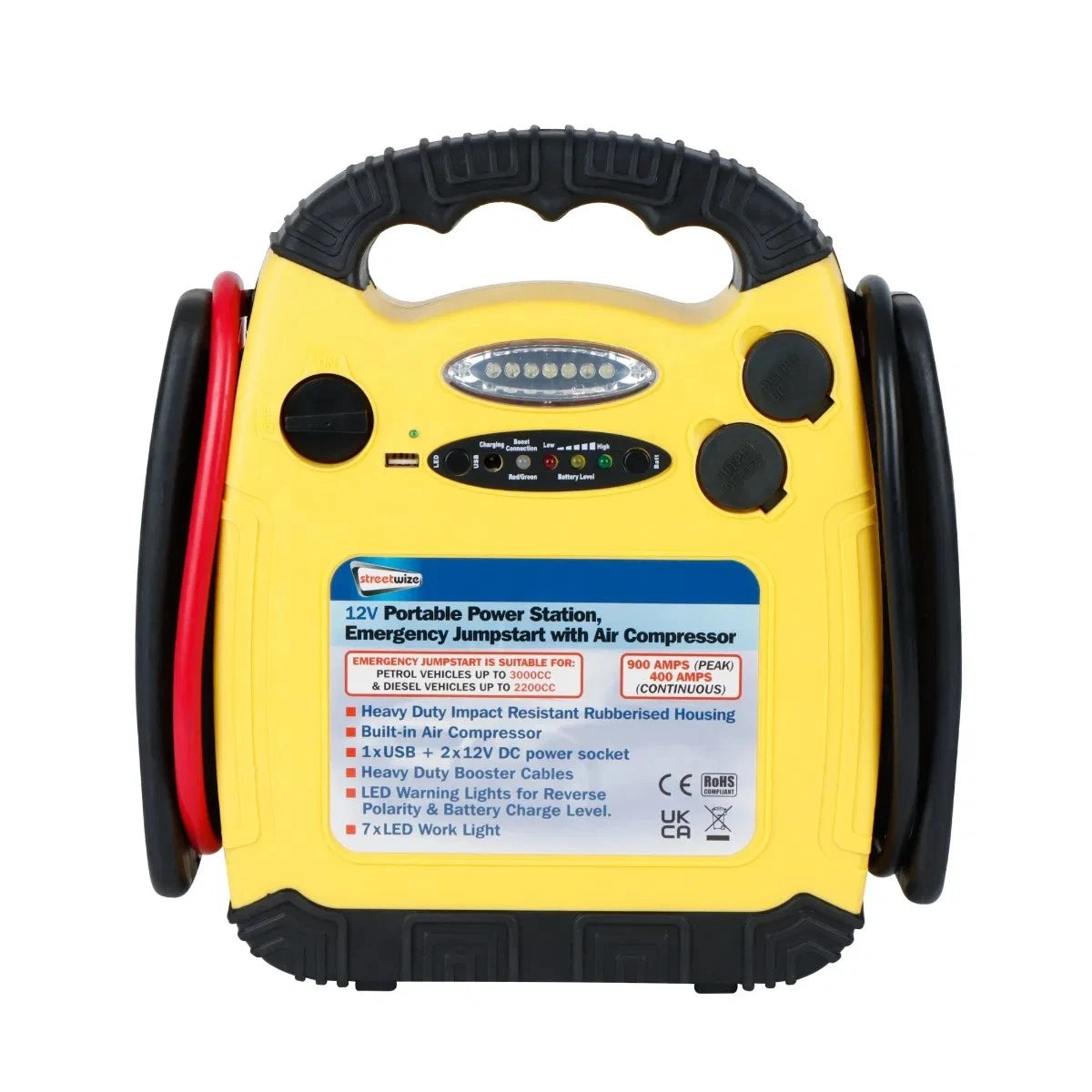 2X Portable 12V 900A Jump Starter Power Pack with Air Compressor for SWPP1