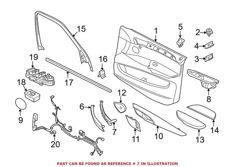 Genuine OEM Front Right Door Pull Handle for BMW (2011–2019) 51417292244