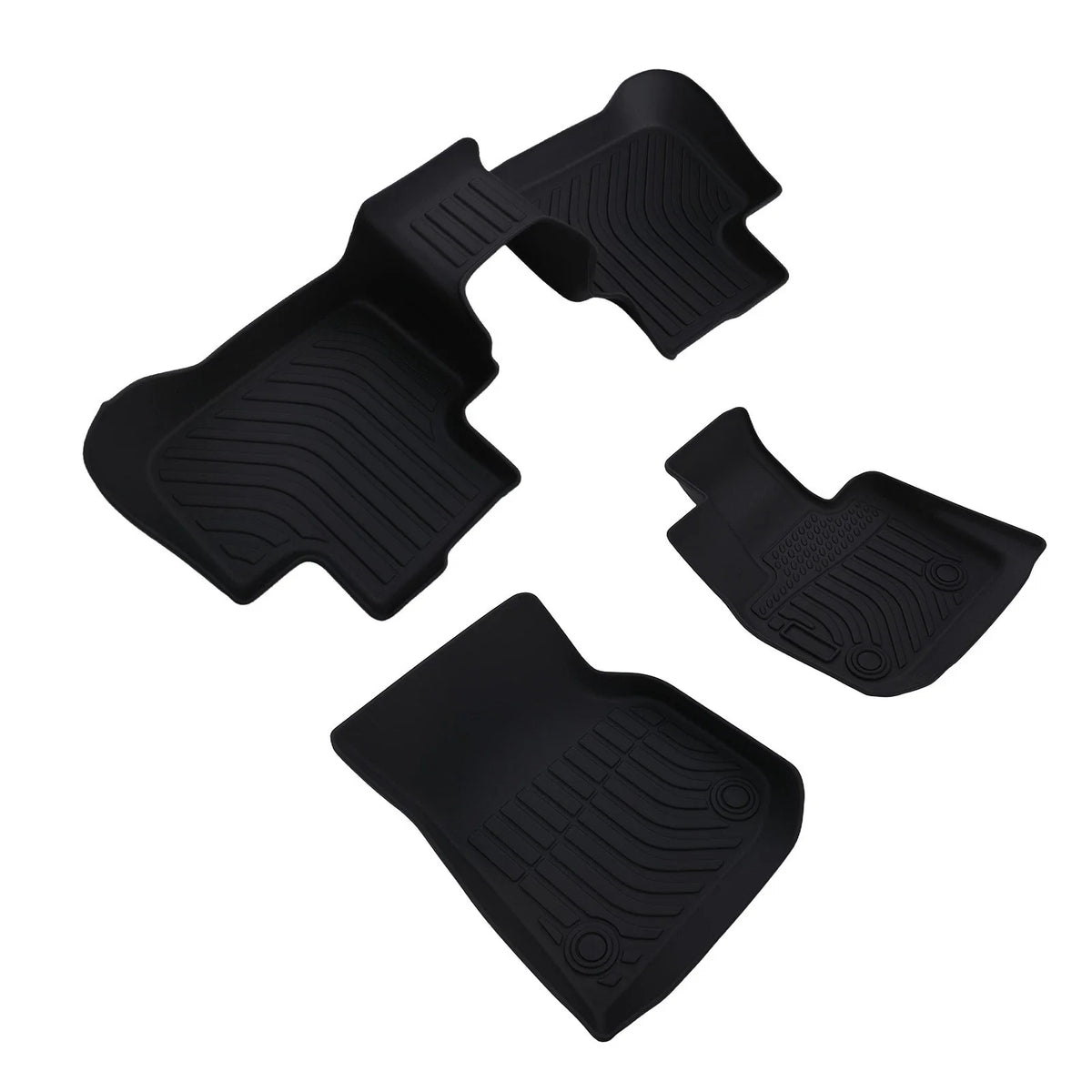 Set of 2 All-Weather Floor Mats for BMW X3/X4 (2018–2025) Rubber Black