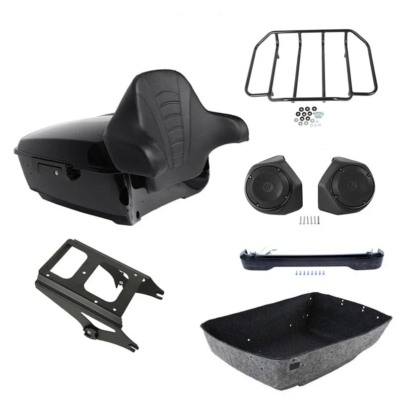 Trunk Rack Speakers with Lights for Harley Touring Street Glide (2009–2013)