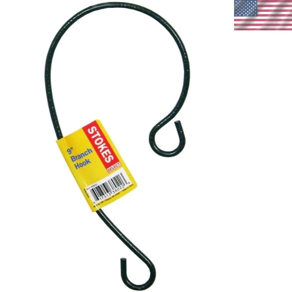 9-Inch Black Metal Branch Hook Feeder for Hanging Decor