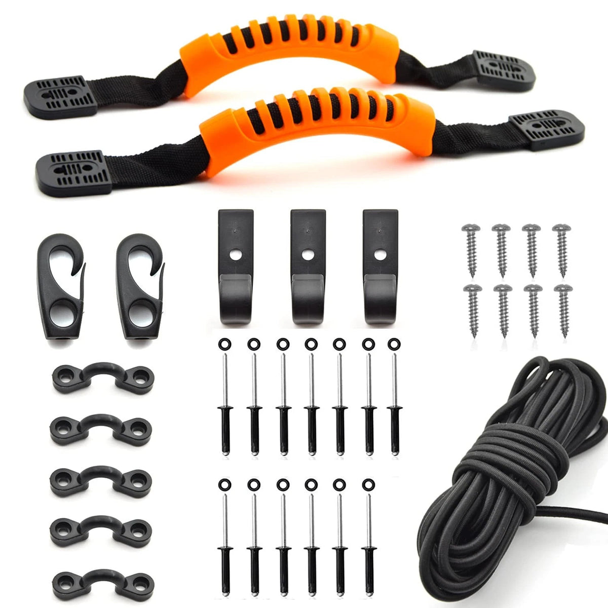 2X Carry Handle Rigging Kit for Kayak Canoe (15 FT 6mm Bungee Cord)