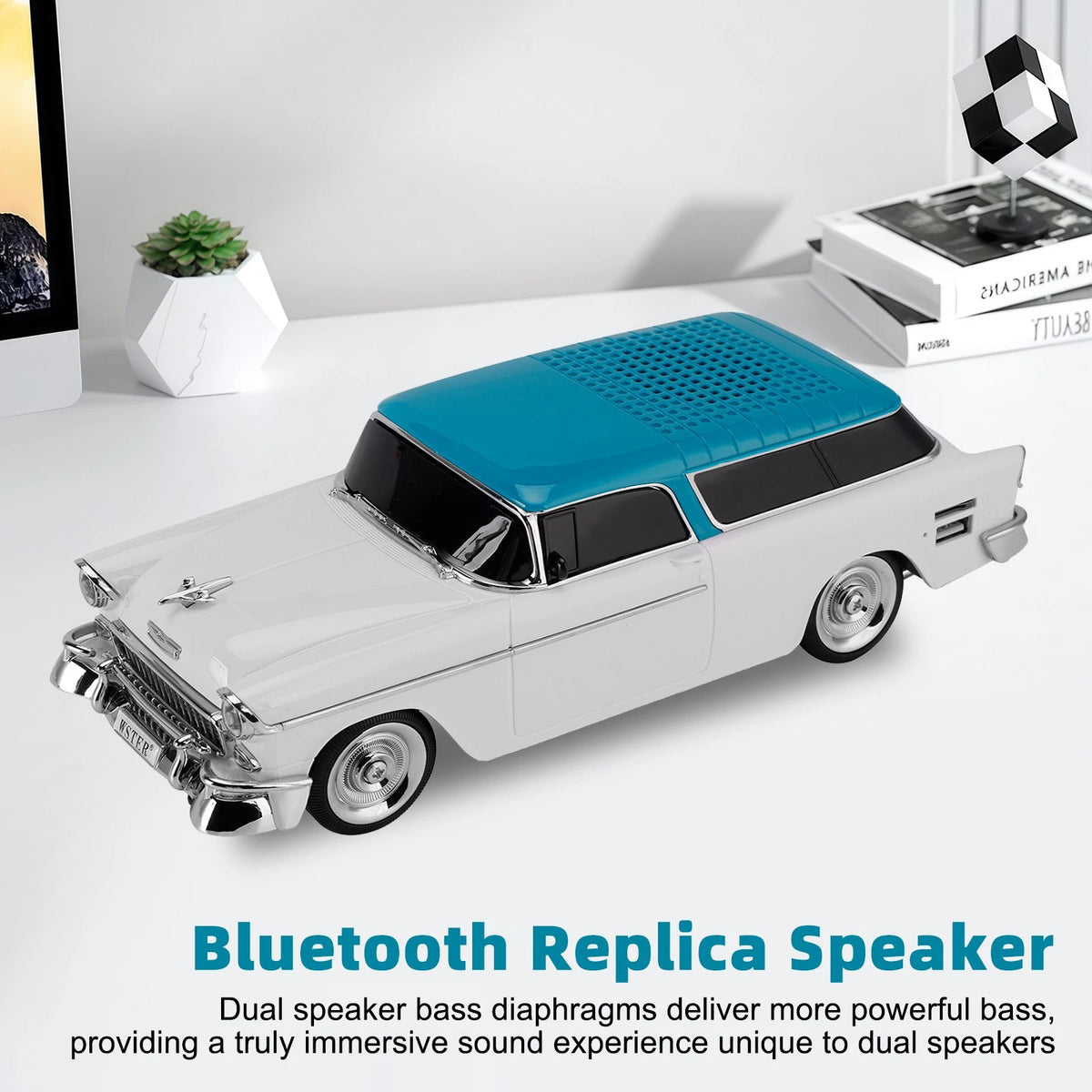 Bluetooth Replica Speaker for Car Design (E202-A035-WHI)