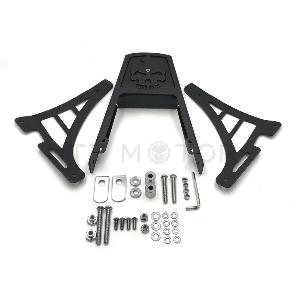 Black Backrest Sissy Bar with Leather Pad for Harley Sportster 883 1200 (2004–2023)