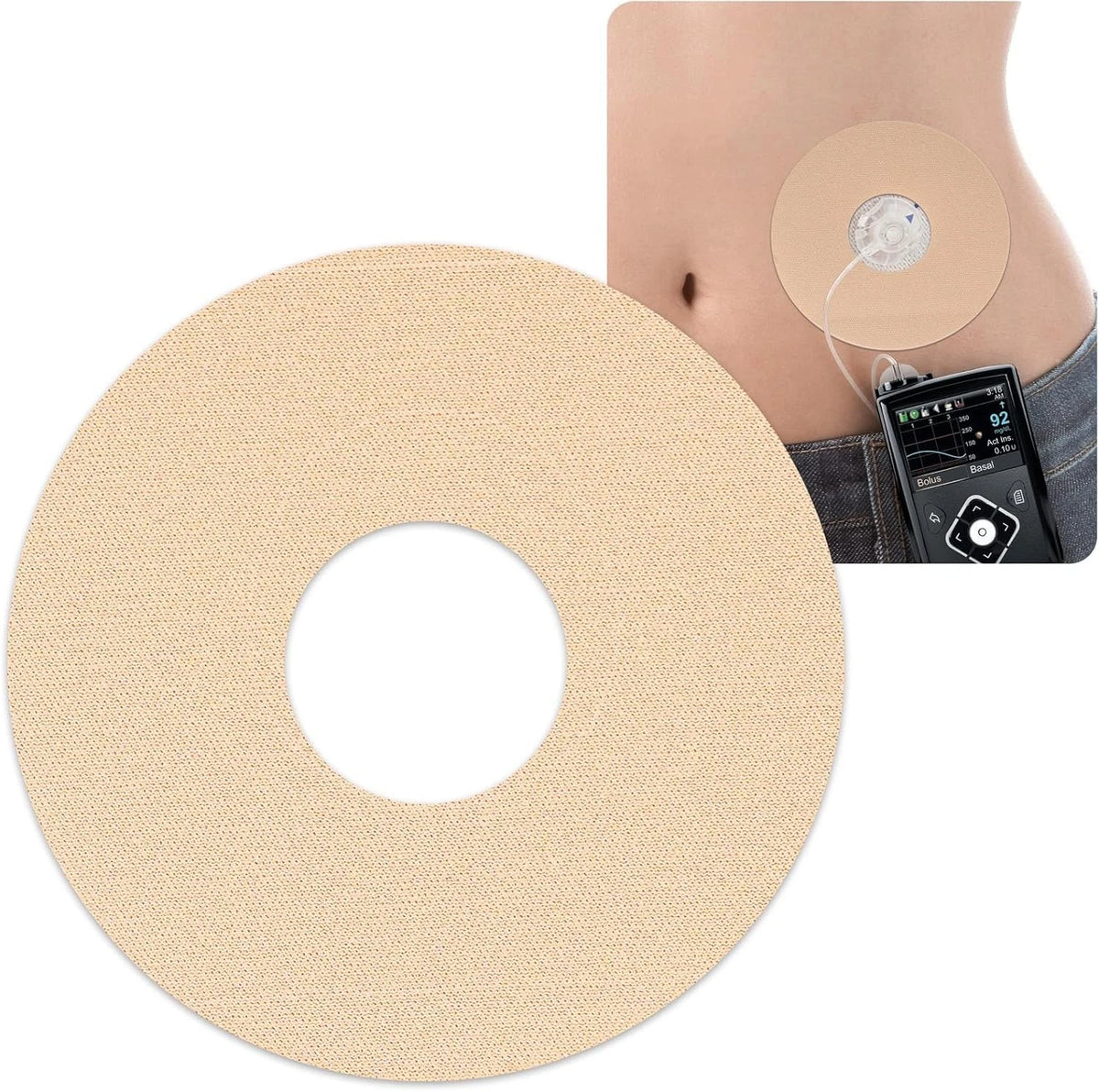 Adhesive Patches for Libre 3 and Insulin Pumps (40 Count) Beige