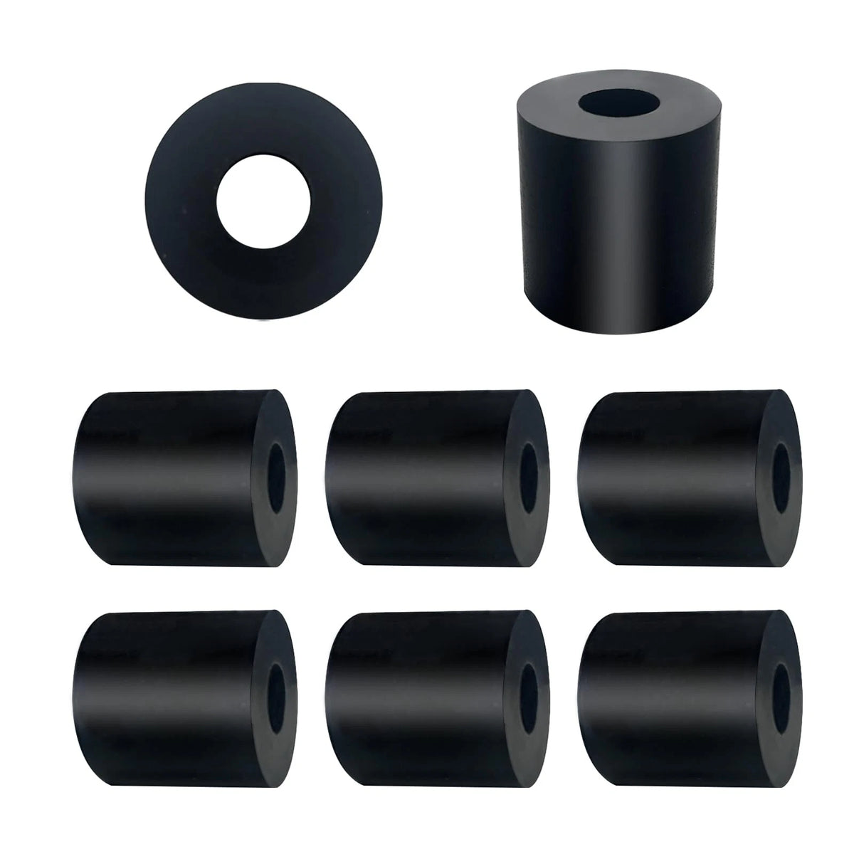 Set of 8 Rubber Spacers for Various Applications (1'' OD x 3/8'' ID)