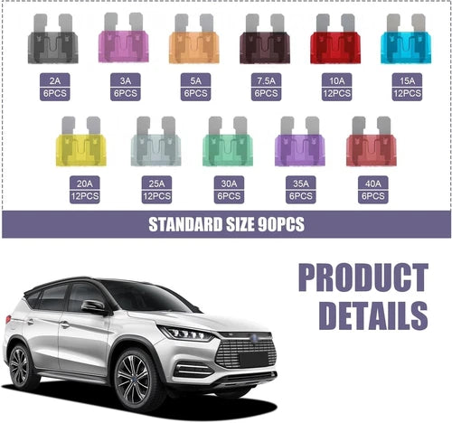 300PCS Car Fuses Assortment Kit - Micro, Mini & Standard Blade Fuse