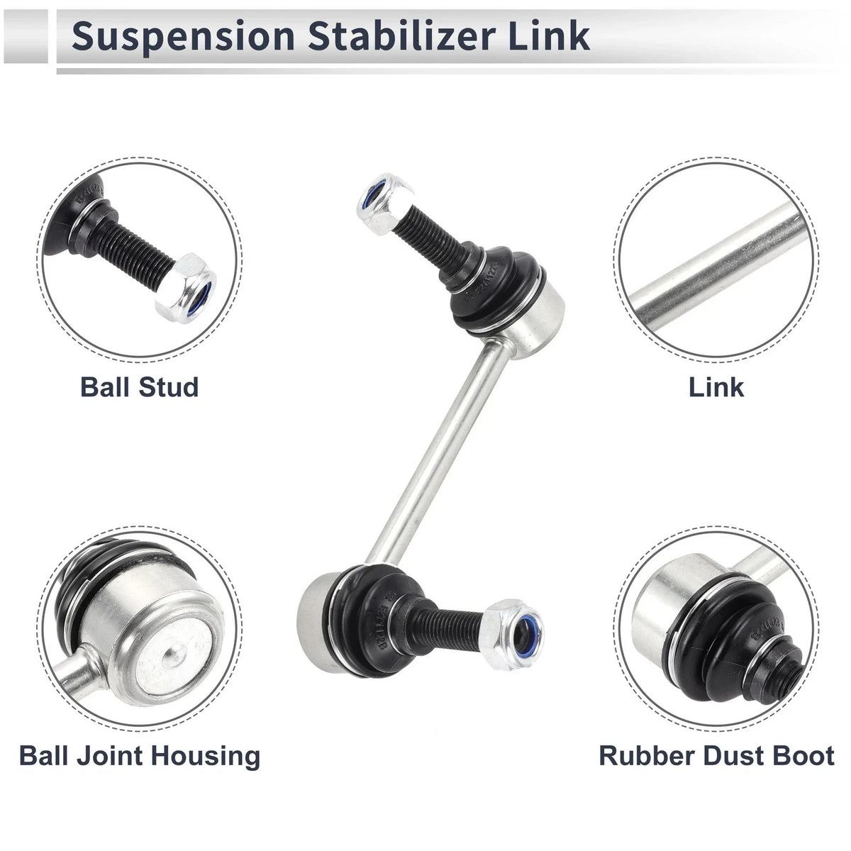 Front Stabilizer Bar Links with 2 Pcs Bushing for Jeep Grand Cherokee (1999–2021) No.K750578