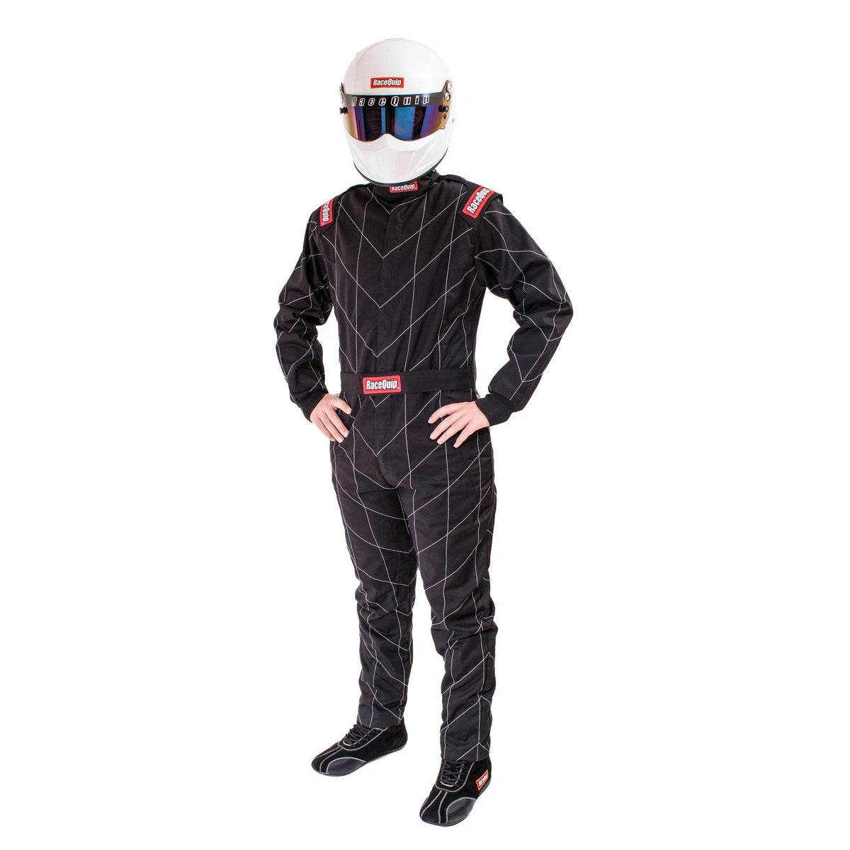 RaceQuip 130903RQP 130 Series Fire Suit SFI-1 for Racing (Black, M)