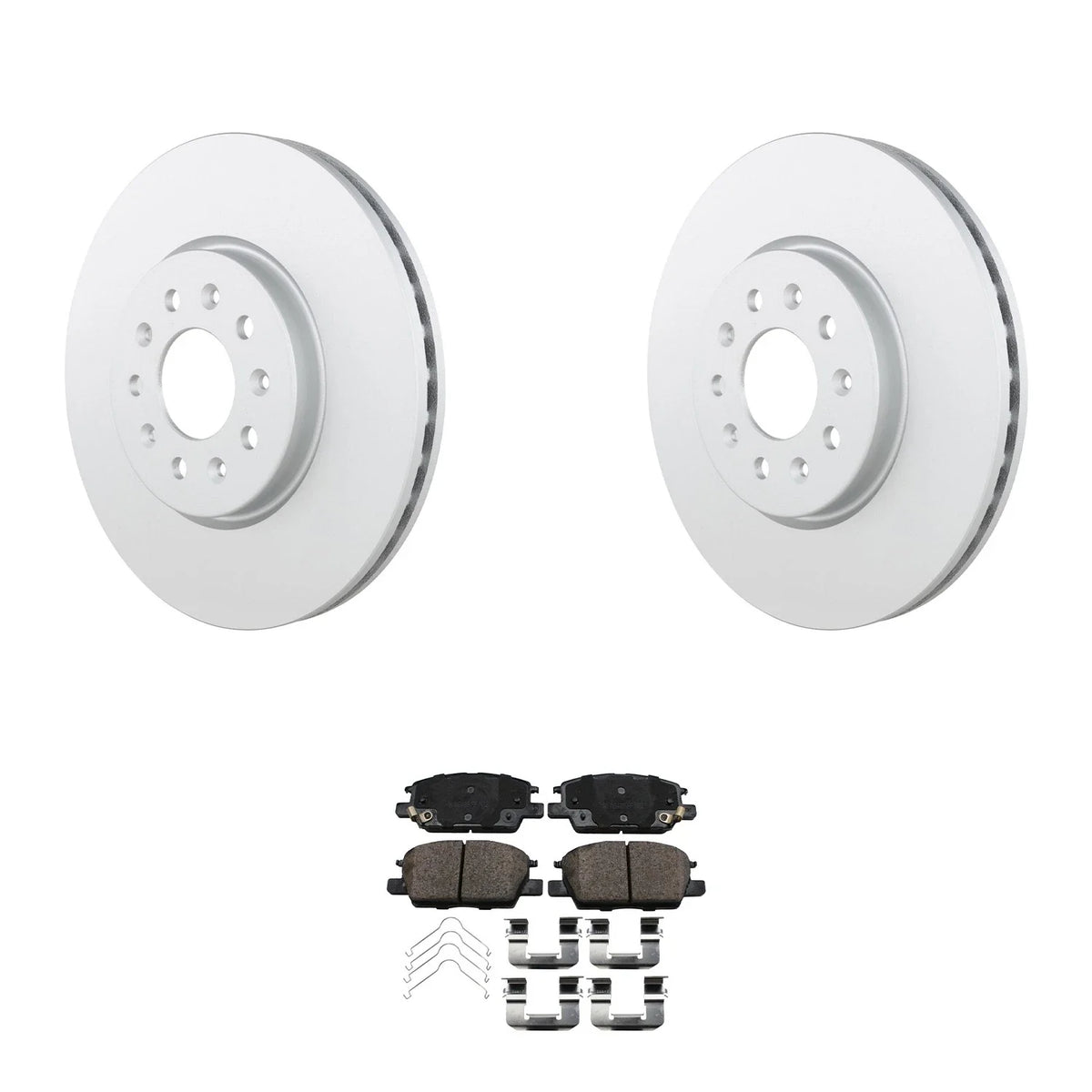 Set of 2 Bosch QuietCast Front Rotors & Akebono ProACT Pads for LaCrosse