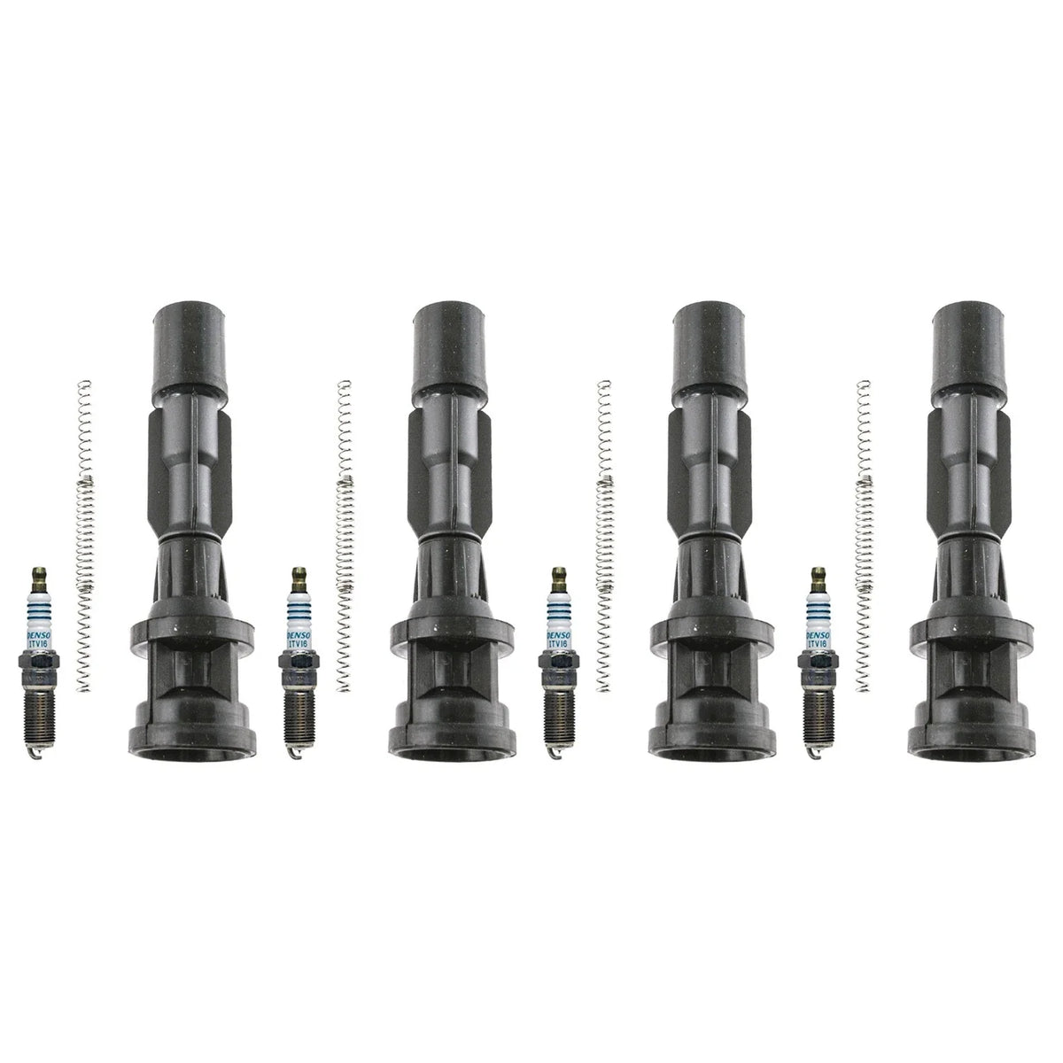 Set of 4 Denso Iridium Power Spark Plugs & Coil Boots for Mazda 5 (2008–2015)