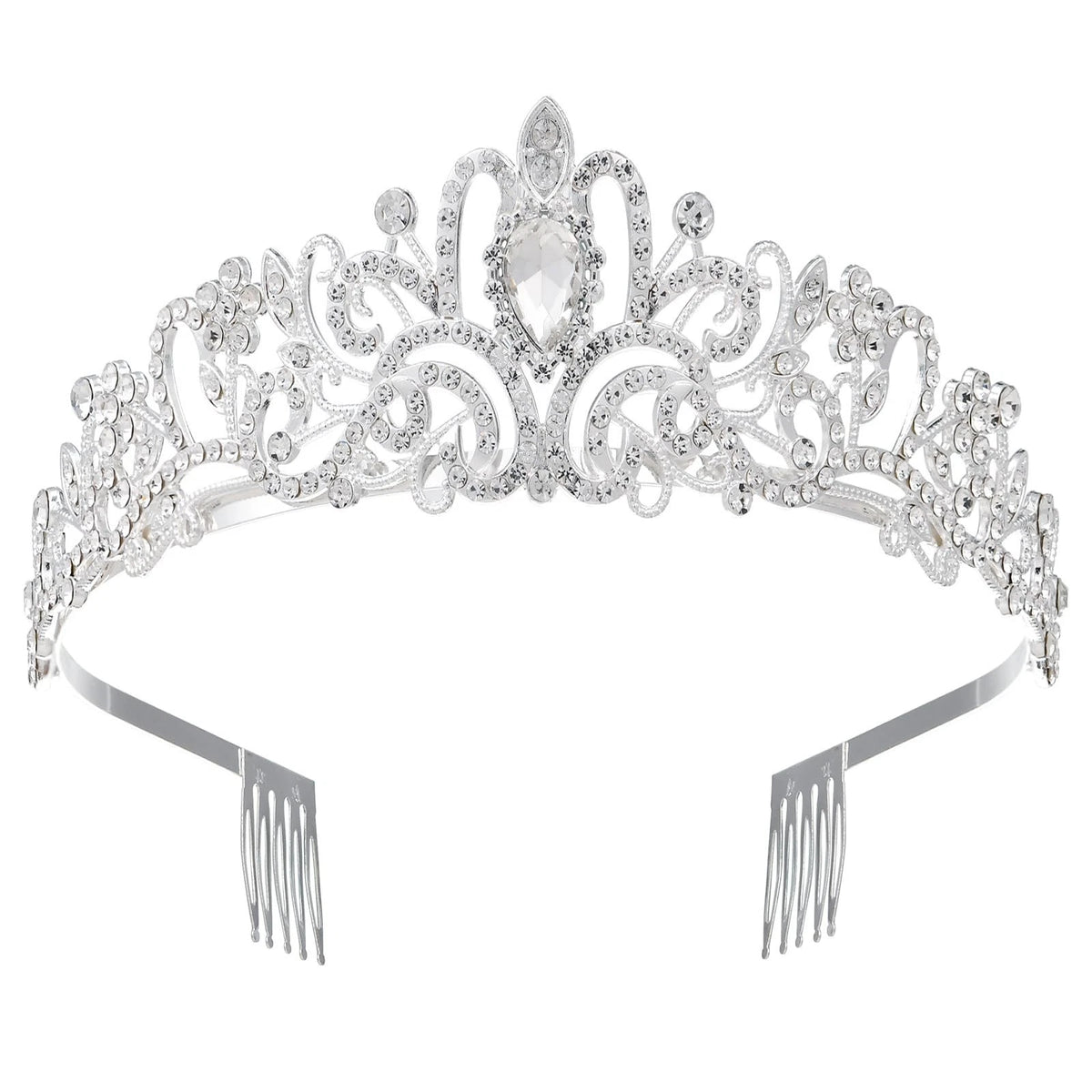 Sparkling Crystal Princess Tiara for Women's Wedding Crown