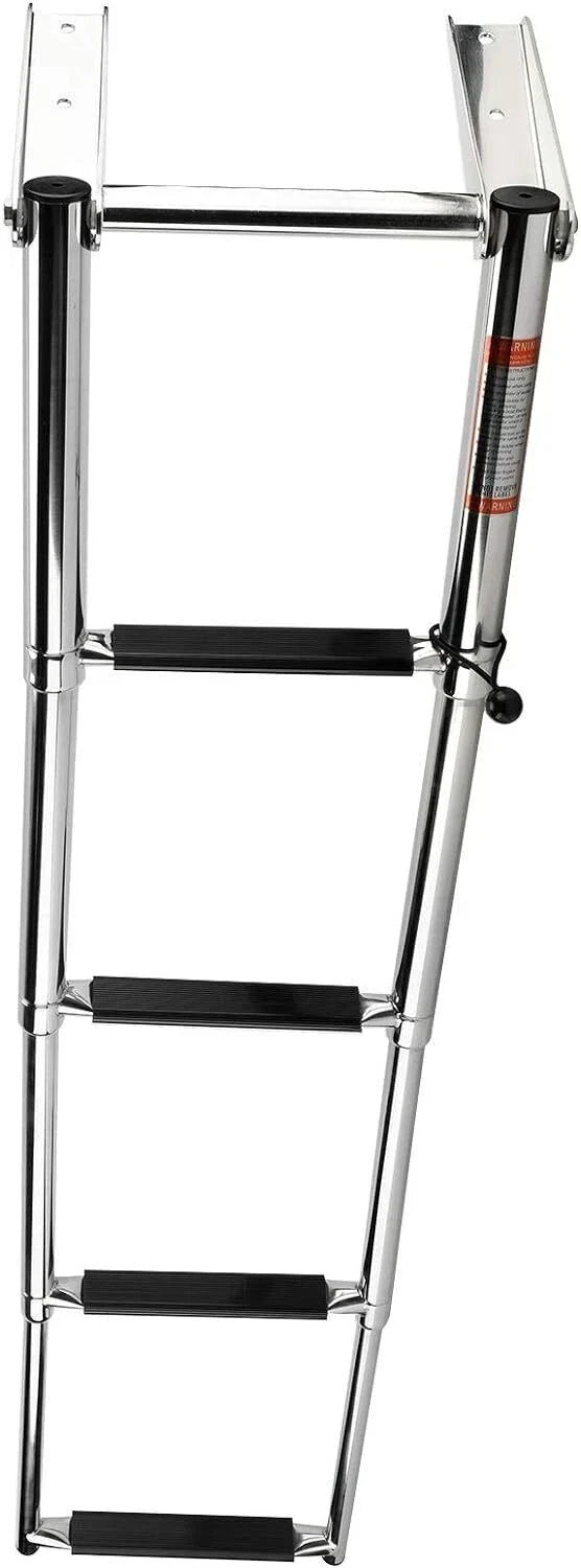 4 Step Telescoping Boat Ladder for Marine Use (Stainless Steel)