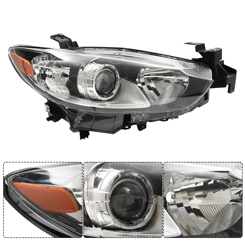 Set of 2 Halogen Chrome Headlights for Mazda 6 (2014–2017)
