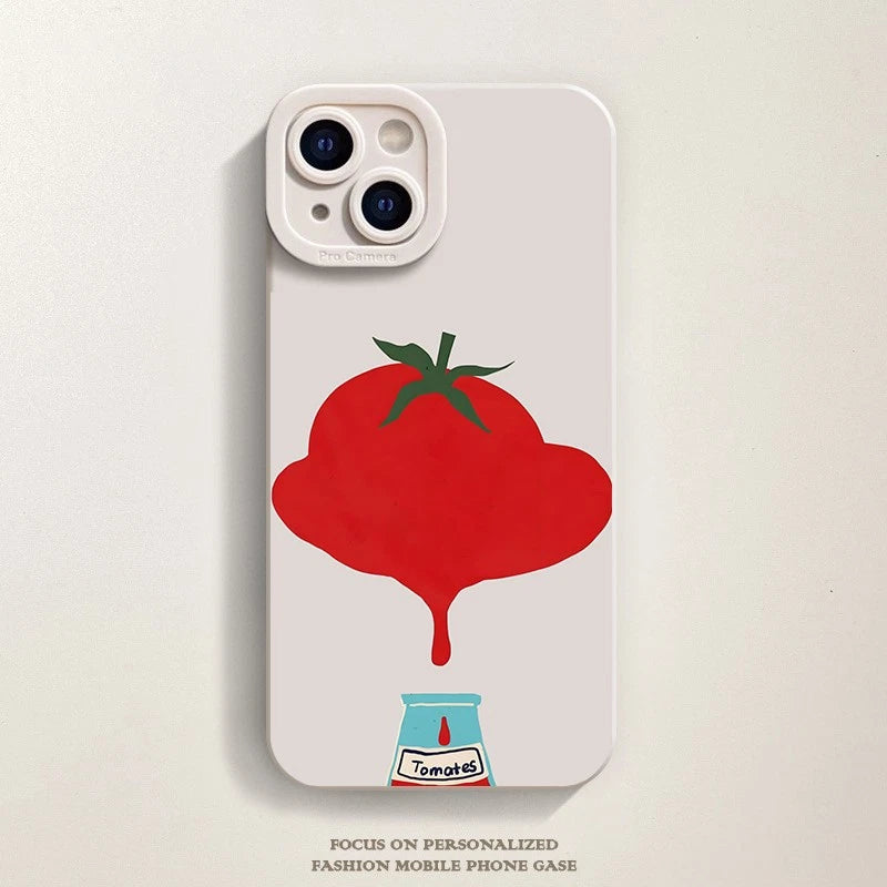 Art Style Oversized Fruit Dripping Phone Case for iPhone 11-17