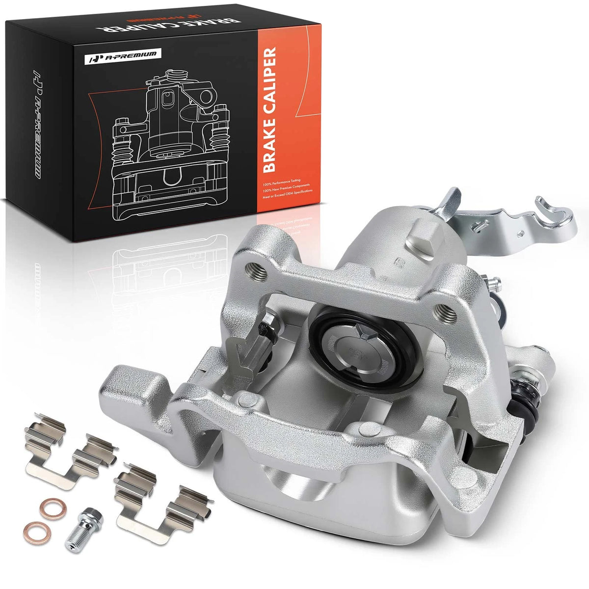 Rear Right Brake Caliper with Bracket for Volkswagen Jetta (2009–2010), Audi A3 (2006–2008) - 1K0615424E, 1K0615424L, 1K0615424P, 19-B6193, 19B6193
