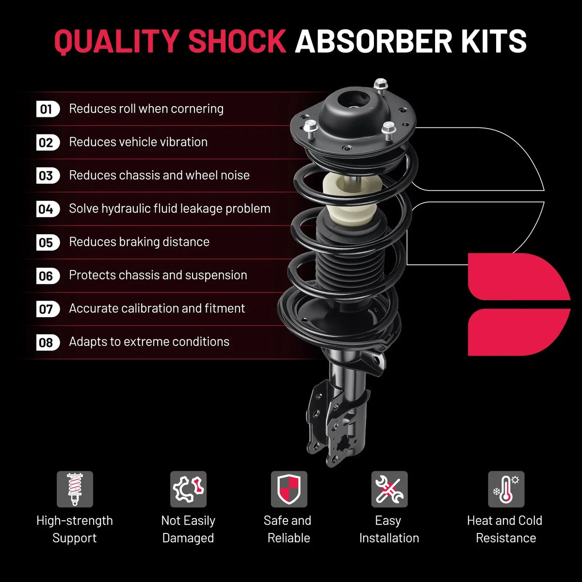 Struts Shocks for Pontiac G5, Chevy HHR & Cobalt (2006–2010) Set of 4