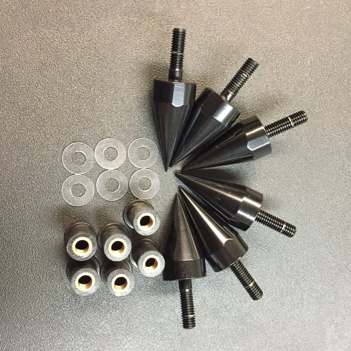 Spike Bolts for Motorcycle Windscreen Fairings License Plate Black
