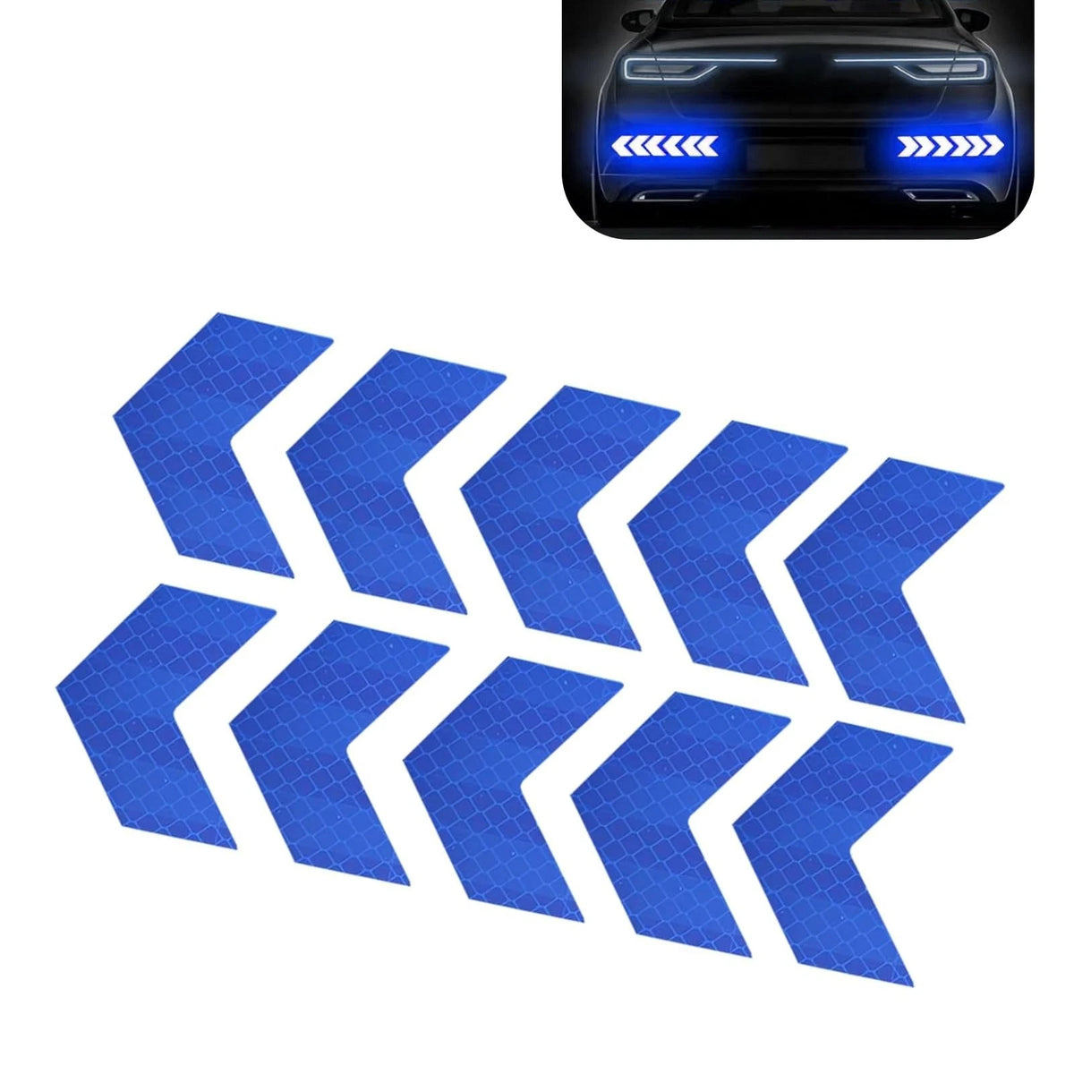 10X Arrow Reflective Stickers for Car (Waterproof, 1.97" x 1.81")