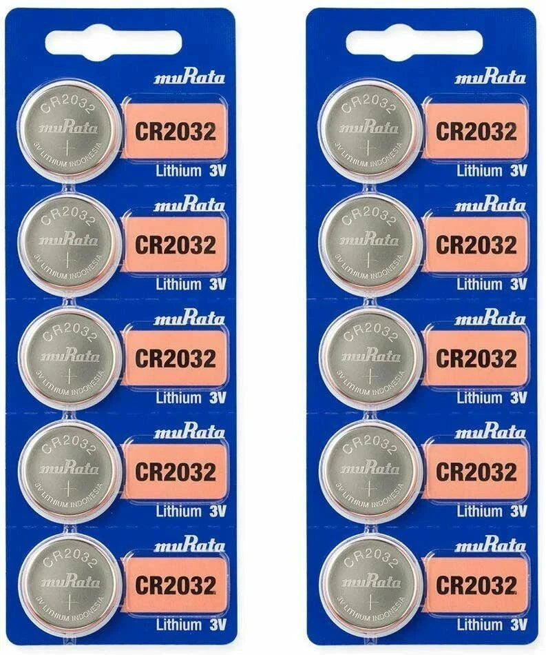 10 Packs CR2032 3V Button Lithium Coin Battery
