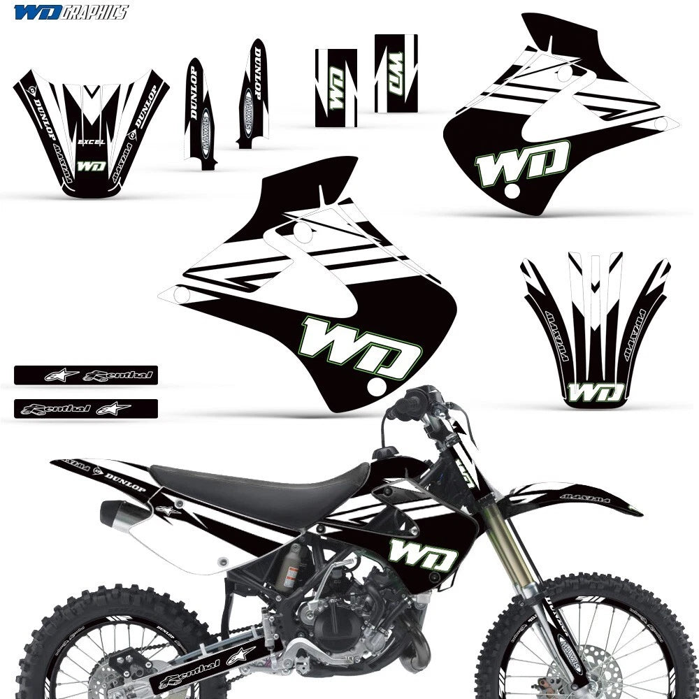 MX Graphics Decals + Plates Decal for Kawasaki KX85 KX100 (2001–2013)