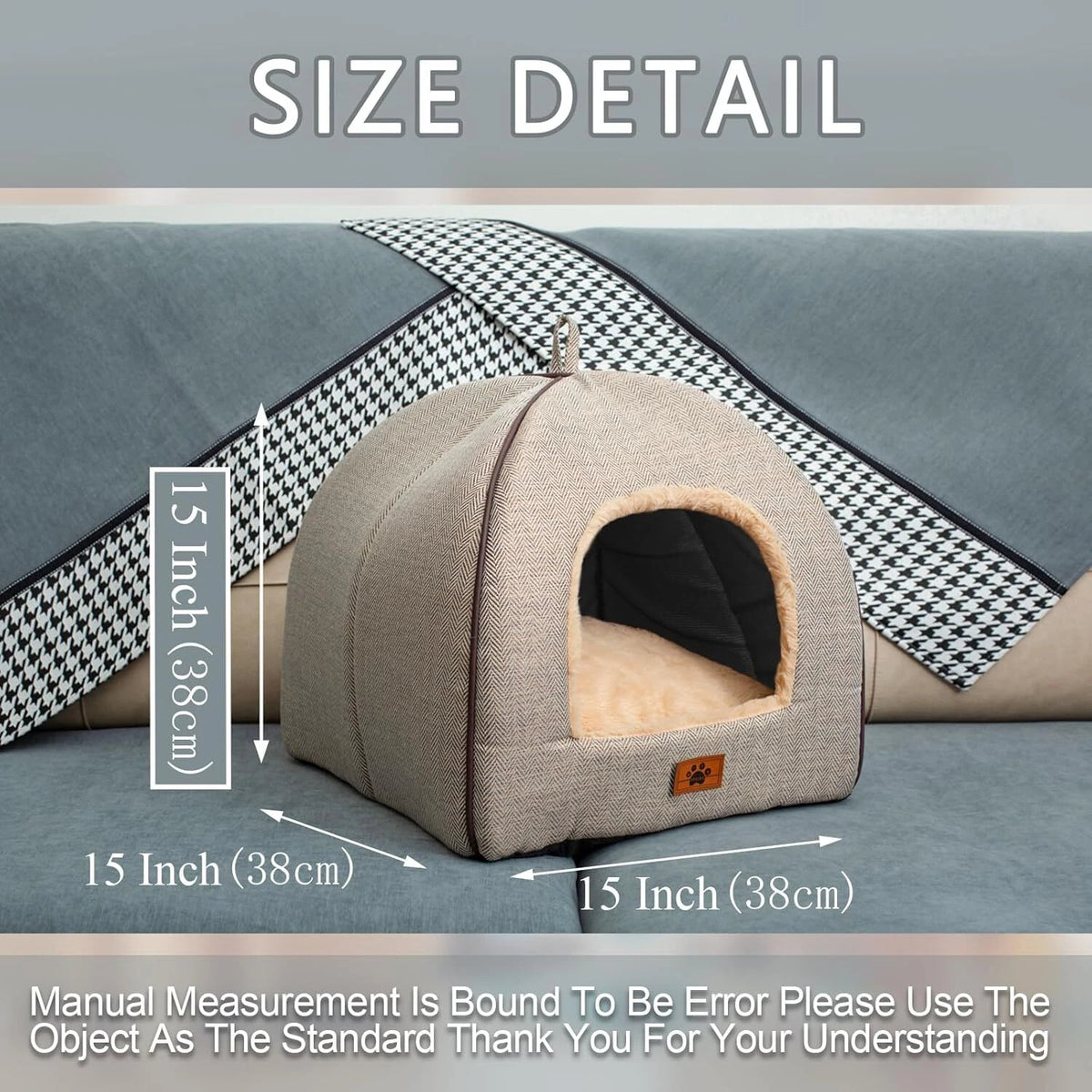Cat Cave Bed for Indoor Cats - Removable Washable Tent