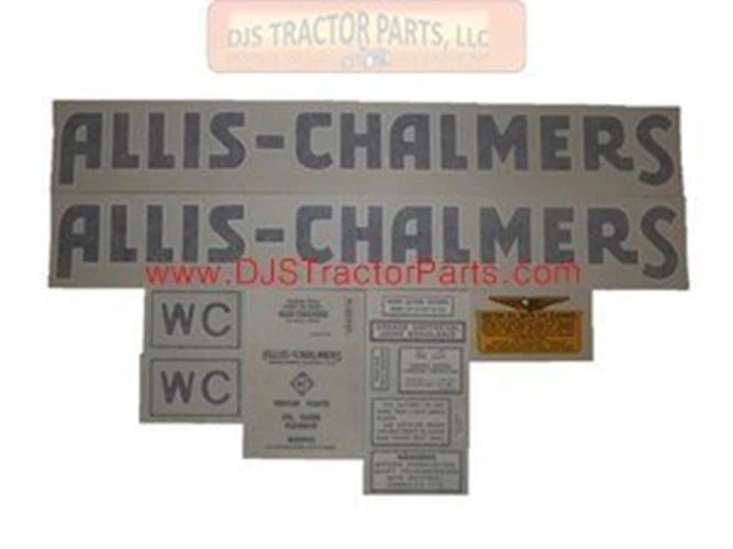 Decal Set for Allis Chalmers WC (1939–1940) - Blue Vinyl
