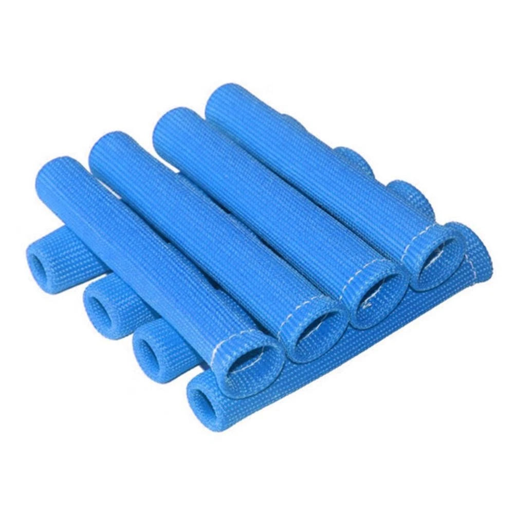 Set of 8 Blue Spark Plug Wire Sheath Heat Shield Covers for SBC BBC