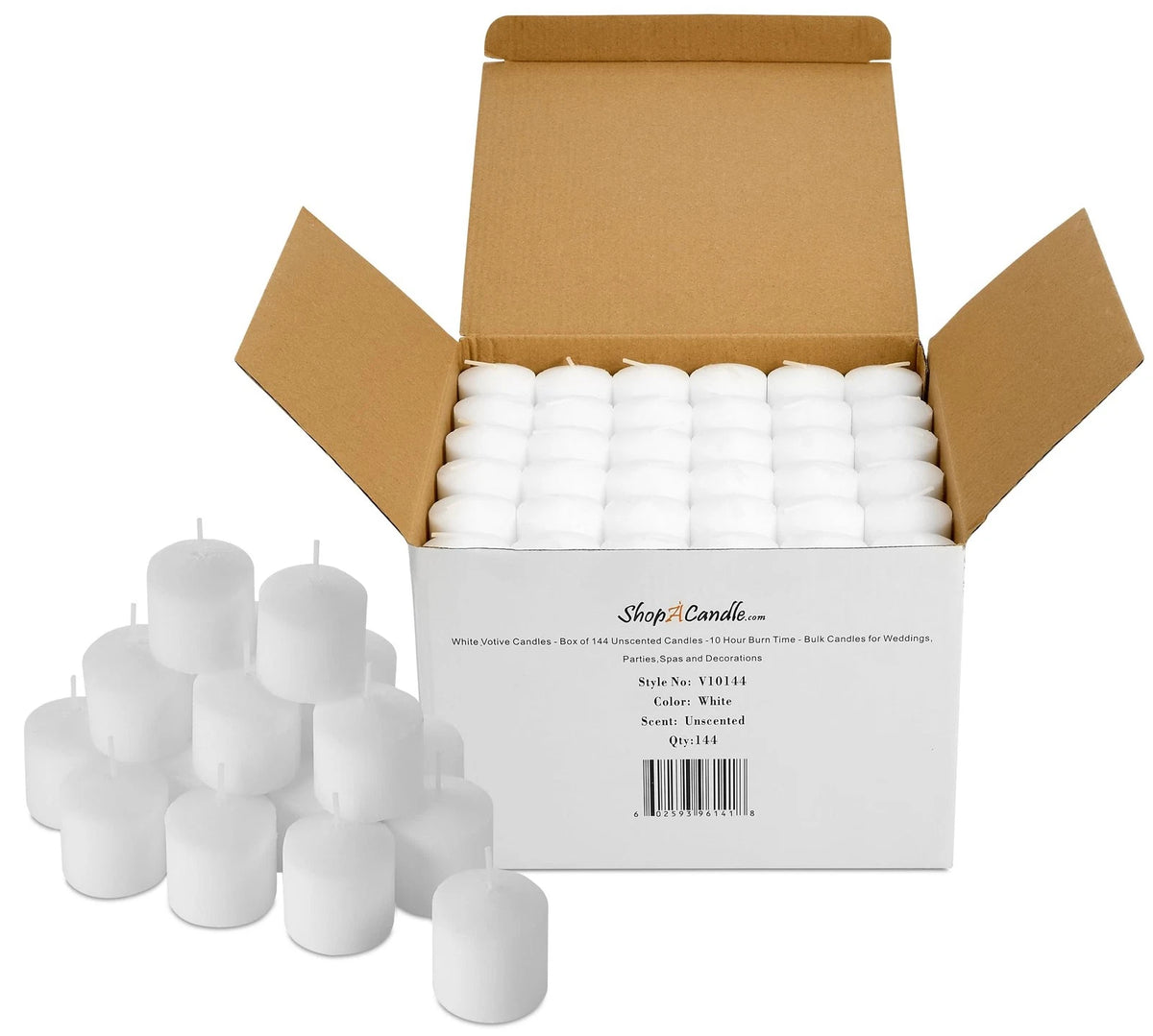 Bulk Pack of 144 Unscented Votive Candles (10 Hour Burn)