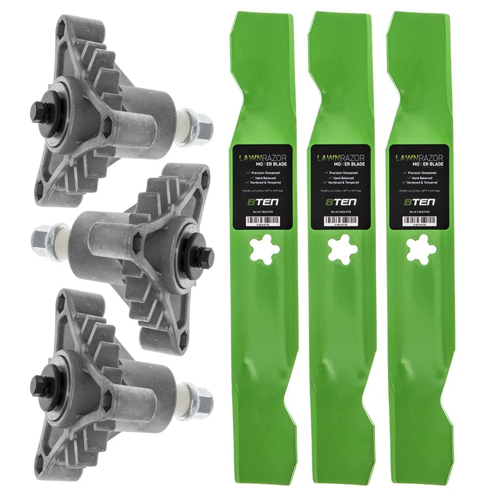 Spindle High Lift Blade AYP Kit for 44 Cut Deck (CT1844G TS1844B) 532130652, 917130652MS, 917532130652