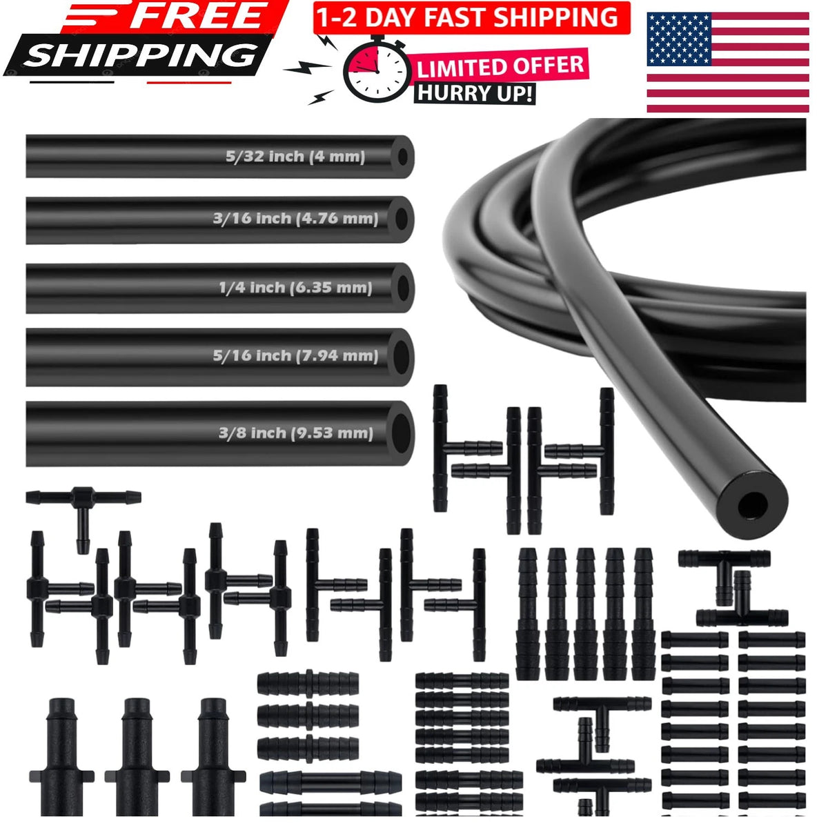 6X 5Ft Multi-Size Silicone Vacuum Hose for Automotive Applications