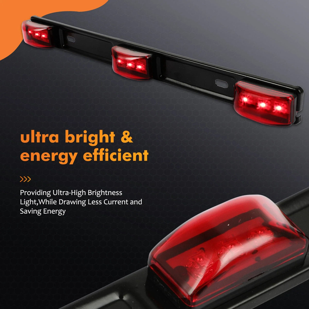 Red LED Rear Clearance Marker Light Bar for Truck Trailer