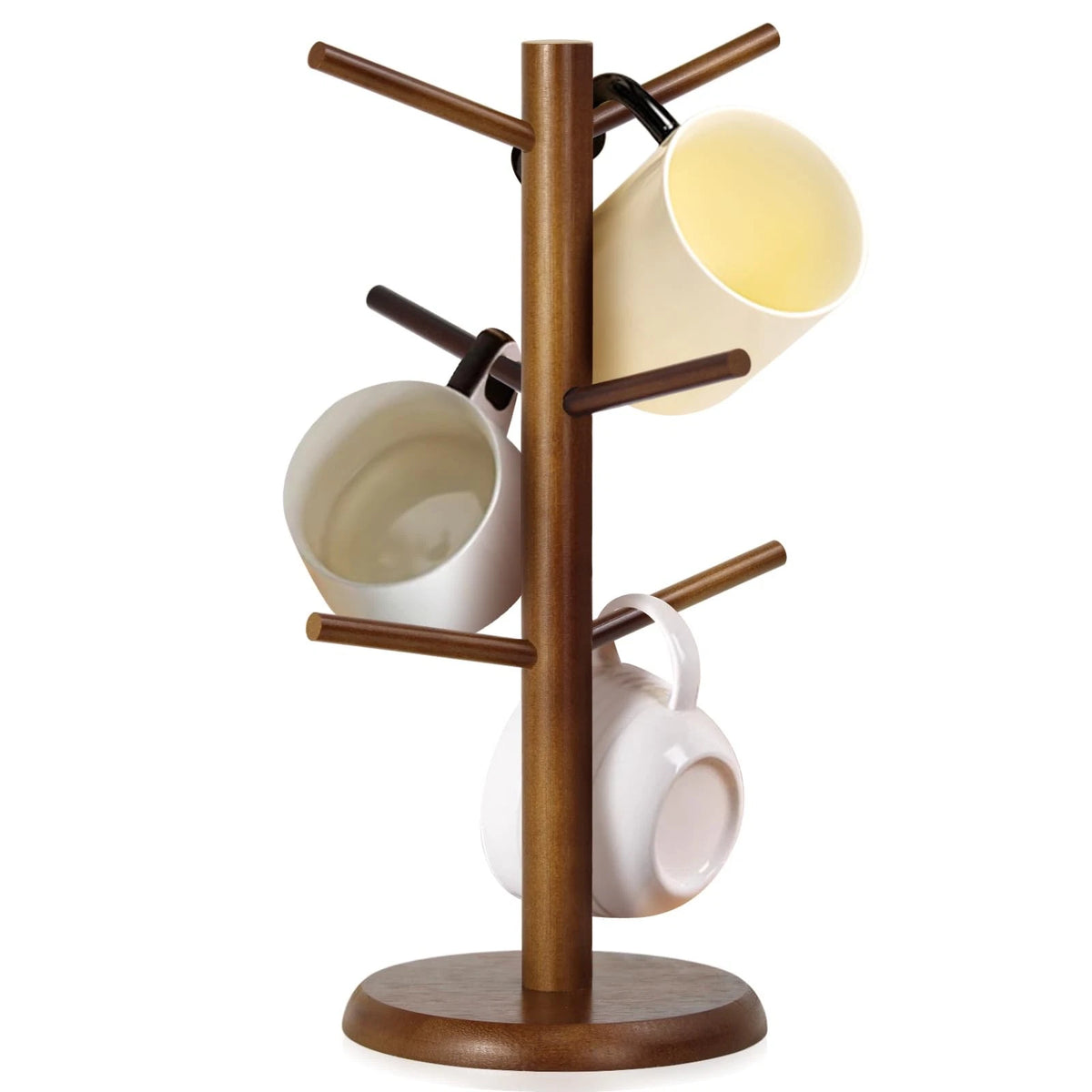 6-Hook Mug Holder Tree for Counter - Brown