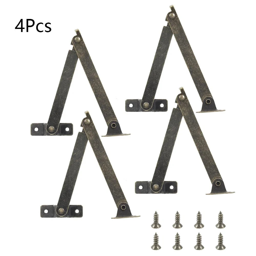 Set of 4 Antique Lid Display Hinges for Jewelry Chest Wine Box