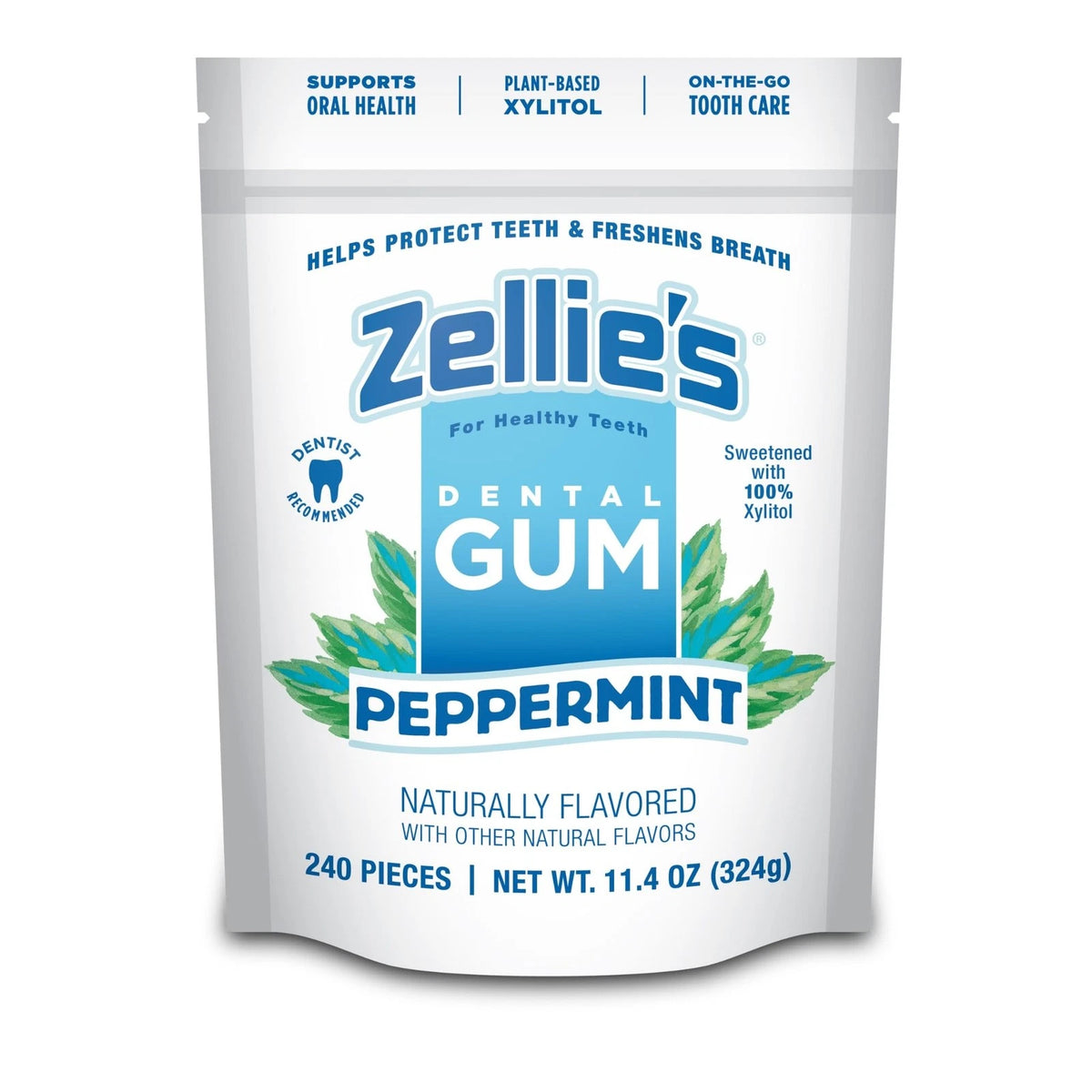100% Xylitol Peppermint Chewing Gum for (240 Count)