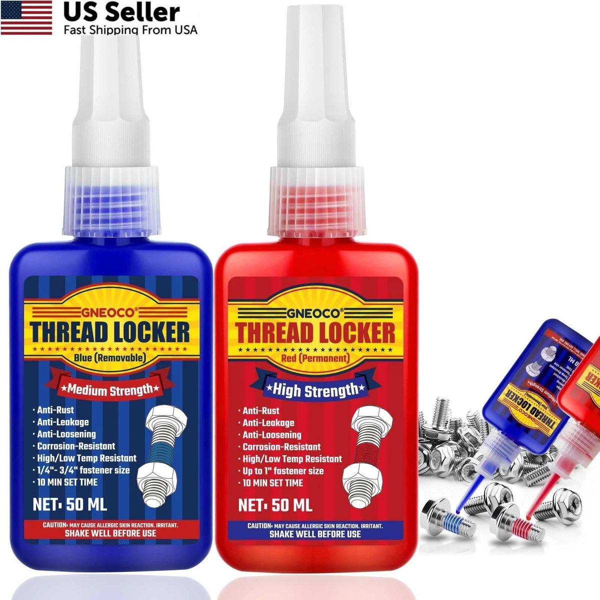 Thread Lock Blue and Red for Automotive Applications