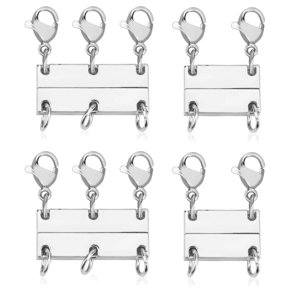 Magnetic Necklace Clasp Multi Separator for Layering M, Silver