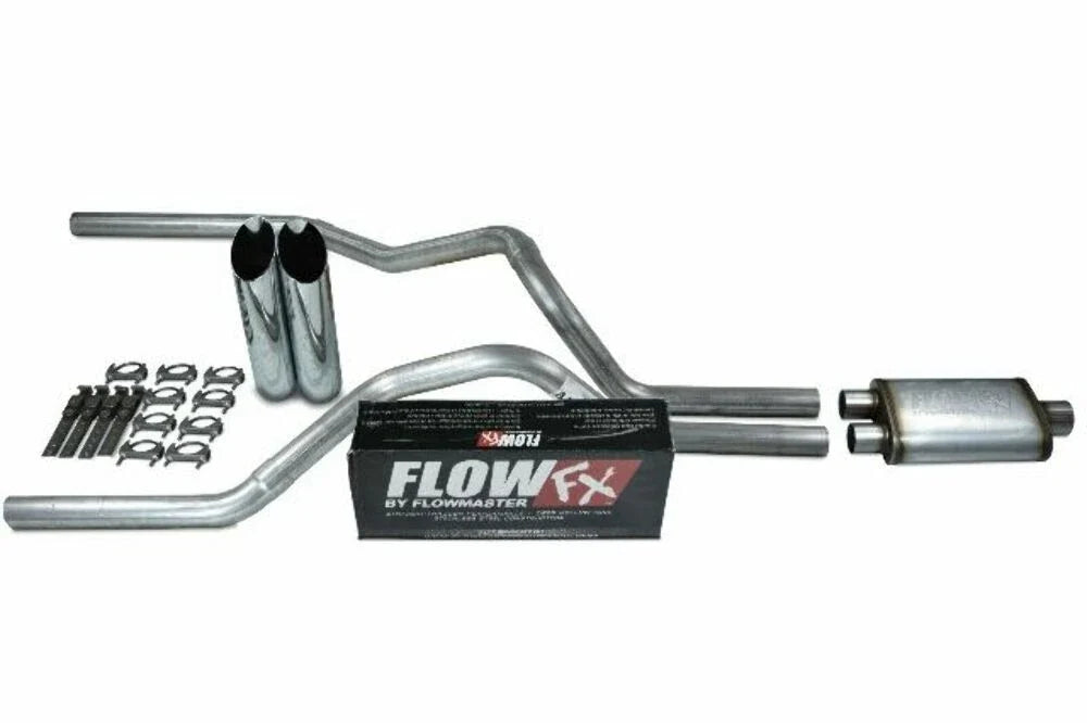 Dual Exhaust Kit for Chevy GMC 1500 Truck (2019–2025) Flowmaster Flow FX Slash Tip