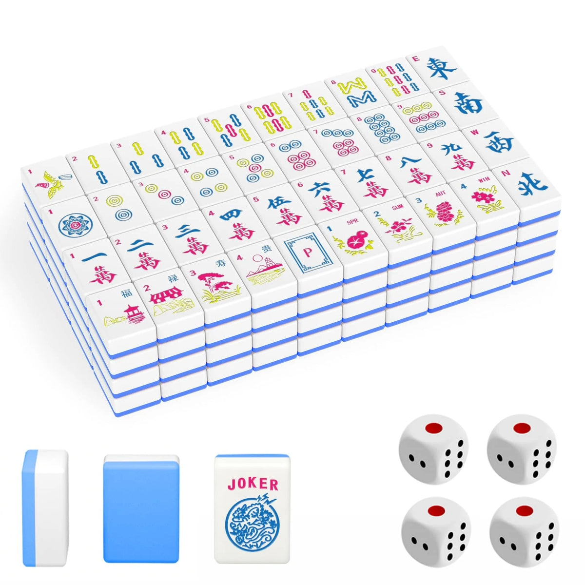 1.2" Mahjong Tile Set for American Mahjong (No Part Numbers)