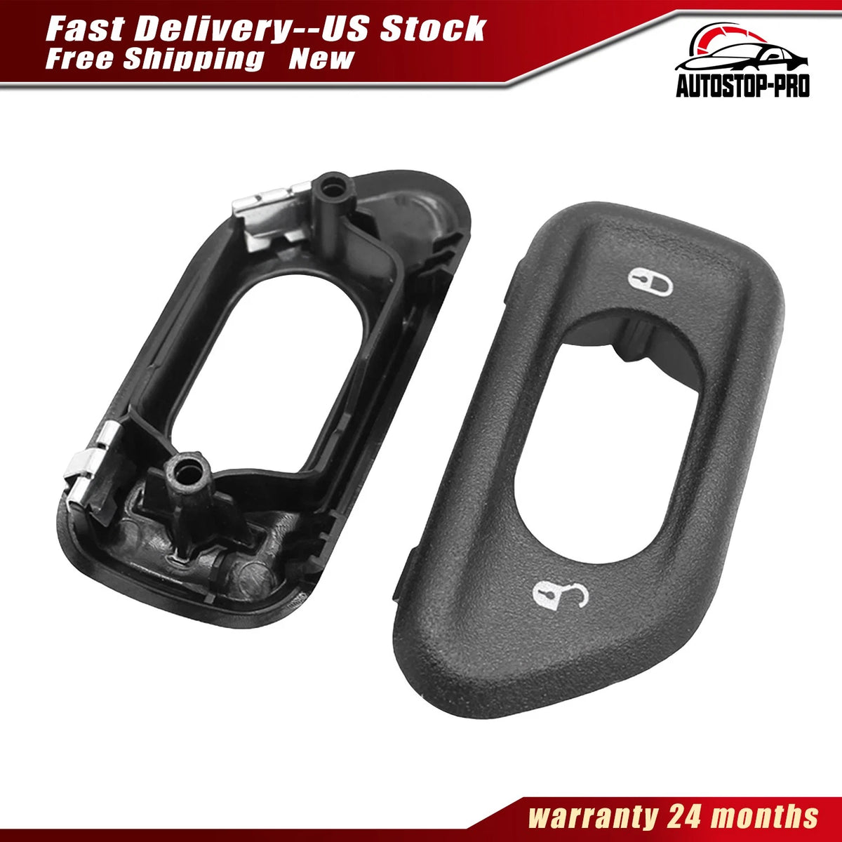 Set of 2 Front Door Lock Switch Bezel Trim for Jeep Wrangler (68185911AA, 68185910AA)